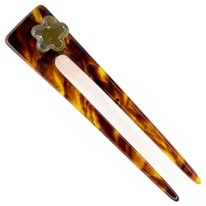 Vintage japanische Zelluloid Faux Schildkröte Shell Kanzashi Haarschmuck: Jun22-A - Bild 1 von 5