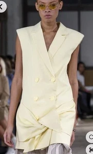 EEUC Vestido Chaqueta Tibi Lino Viscosa Sin Mangas con Corbata Desmontable US4 $825 - Imagen 1 de 10