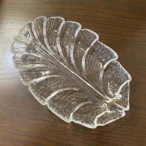 Orrefors Schweden EDEN 10,75" ovale Blattschale, Relish Tablett mit Aufkleber Lars Hellsten - Bild 1 von 13