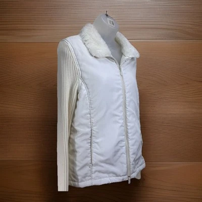 Jane Ashley Mujer Ligero Forrado Chaleco Chaqueta Piel Sintética Talla Mediana Foto 1 de 4