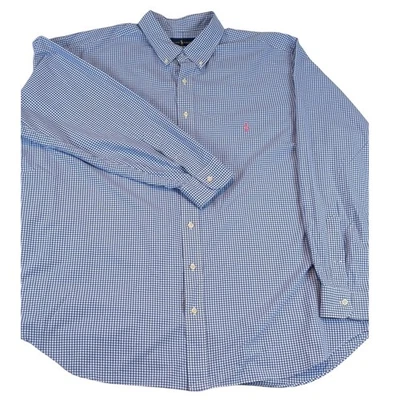 Ralph Lauren Men's Gingham Button Down Shirt Long Sleeve Blue Pink Pony - Image 1 of 4