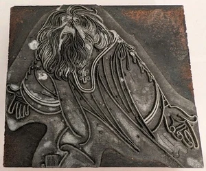 Al Hirschfeld NYT Wooden Newspaper Printing Block - Beauty And The Beast - OOAK - Picture 1 of 5