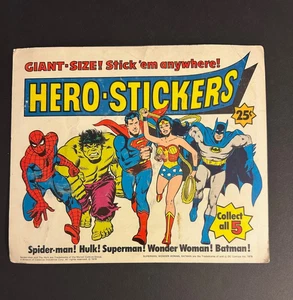 Vintage RARE 1978 Hero-Stickers Store Display card Vending Superman Batman Hulk - Bild 1 von 7