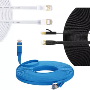 Flat Cat7 Cavo Ethernet Rete Alta Velocità Patch Cavo RJ45 Cat 7 Internet LOTTO - Foto 1 di 9
