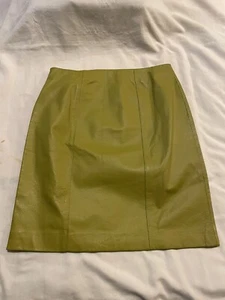 Gonna a matita Spiegel Vintage da donna verde lime foderata in pelle taglia 4 EUC - Foto 1 di 4