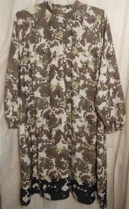 Eloquii Womens Plus Size 22 Green Camo Dress MOCK NECK Long Sleeves - Picture 1 of 7