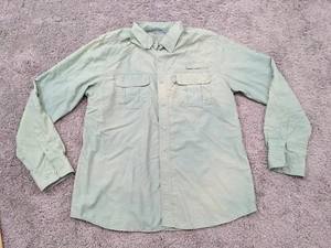Clearwater Button Shirt Men Large Faded Fishing Long Sleeve Vented Nylon Washed - Picture 1 of 13