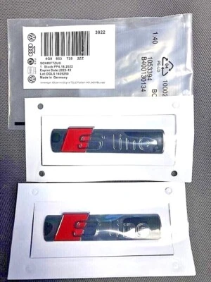 Adhesivo insignia emblema lateral Audi Sline S Line para A4 A5 S Q3 Q5 Q7 negro Foto 1 de 2