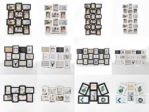 Marco de fotos grande de collage de apertura múltiple contiene 6/8/12/18 fotos 6x4 aspecto de madera - Imagen 1 de 14