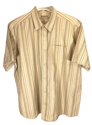 Camisa tallada con volantes para hombre 2XL mezcla de algodón multicolor a rayas manga corta abotonada Foto 1 de 4