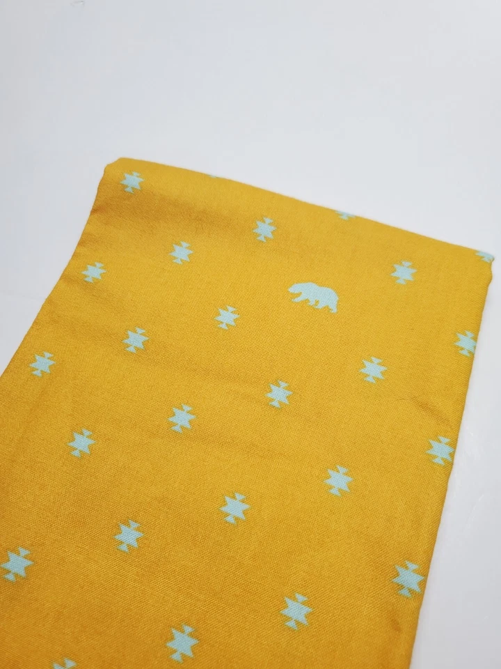 Tula Pink Fabric Spirit Animal Bear Hug Sunkissed OOP Rare Yellow FAT QUARTER - Image 1 of 1