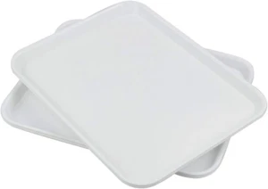 Plastic Fast  Trays, Cafeteria Trays, 4 Pack Serving Trays (White) - Picture 1 of 12
