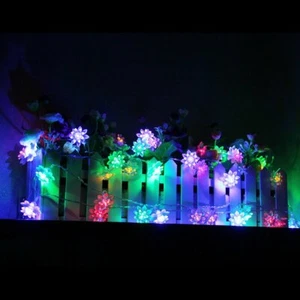 Energia Solare 7M 23ft 30LED Multicolore Loto Estate Fiore Stringa Fata Luce - Foto 1 di 4