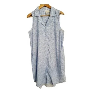 Joie Cotton Sleeveless Blue and White Button Down Dress Size Medium Floral Print - Picture 1 of 6