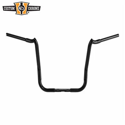 Manillar torcido de elevación de 1-1/4" Fat 12/14/16/18/20" apto para Harley Touring 1984-UP Foto 1 de 2