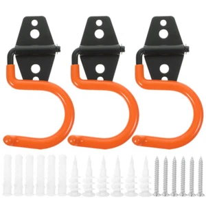3 Pcs Metal Storage Hook Garden Tool Rack Garage Hooks Heavy Duty - Picture 1 of 12