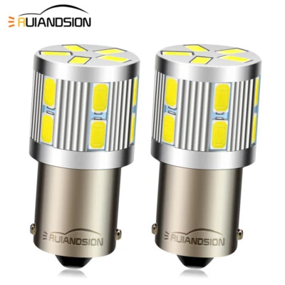 2pcs 1156 BA15S 5630 17 LED Globe d'ampoule de clignotant 6V Non polarité Blanc - Photo 1/4