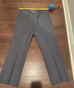 Vtg Coventry Flannel Asher Virgin Wool Trouser Men 36x30 Blue Gray Flat Straight - Picture 1 of 5