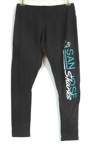 SAN JOSE SHARKS CONCEPTS SPORT WOMEN'S BLACK CROPPED LEGGINGS XL Cover