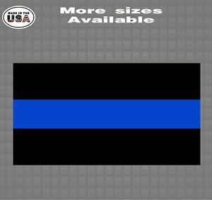  Thin Blue Line POLICE OFFICER Thin Blue Line Flag Vinyl Decal Sticker 