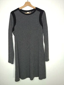 GAP Womens Dress Gray Black Contrast Sweater Dress Long Sleeve Size Large - Picture 1 of 7