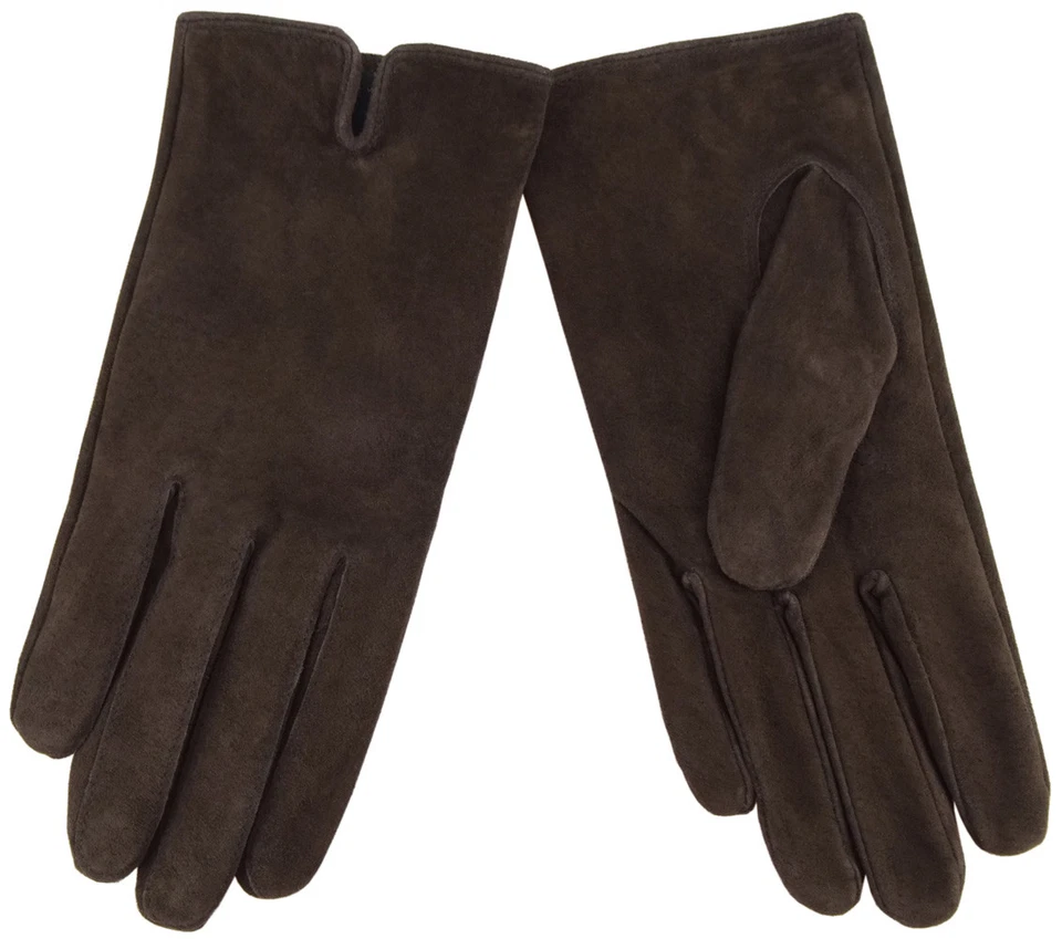 OHNE MARKENNAME Damen Lederhandschuhe - hochwertiges weiches Schafsleder in dunkelbraun- Gr. 7,5