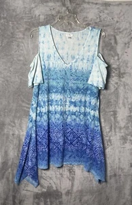 Avenue Damen blau/weiß Cold Shoulder Top Kurzarm Größe 18 - Bild 1 von 7