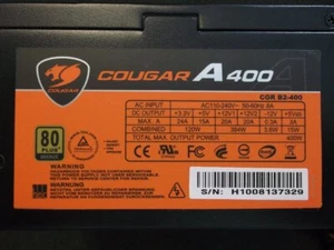 Alimentation Cougar A400 400W ATX 2.3 400 watts 80+ #27745 - Photo 1/1