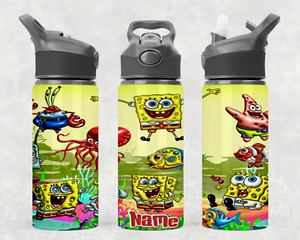 SpongeBob water bottle personalised water bottle for kids SpongeBob Mug gift - Picture 1 of 10