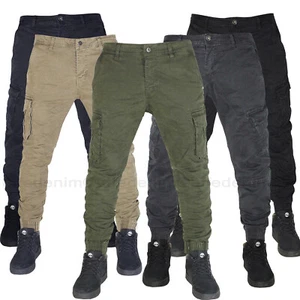 Men's Cargo Pants with Side Bags Multi Pocket with Slim Pockets New - Picture 1 of 21