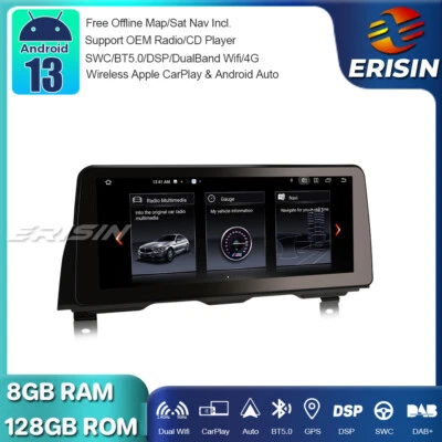 12.3" Android 13 Autoradio GPS DAB+CarPlay iDrive BT for BMW Serie 5 F10 F11 NBT - Imagen 1 de 4