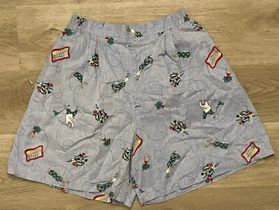 Koret Vintage Shorts Elastic Waistband Golf All Over Print Rare SZ L 80s / 90s - Image 1 of 4