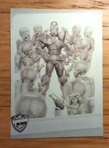Mars attacks BLACK printing plate card 3 DON'T MESS WITH DREDD - Picture 1 of 2