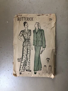 Patrón de pijama vintage Butterick #3958 talla 12 busto 30 - Imagen 1 de 2