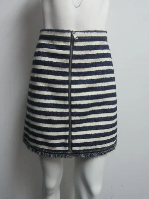 SONIA by sonia rykiel blue and white striped tweed skirt sz 38 - Image 1 of 4