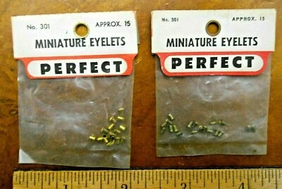 PERFECT MODEL AIRPLANE PARTS #301 MINATURE EYELETS (2 PACKS) (NEW OLD STOCK) - Image 1 of 4