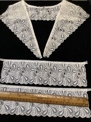 L545🌟Vintage White Nylon Organdy Lace Collars & Cuffs Lot - Image 1 of 4