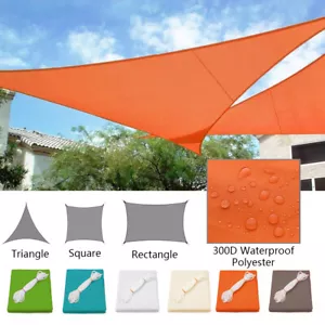 Waterproof Sun Shade Sail UV Top Canopy Cover Patio Pool Outdoor Awnings 300D - Picture 1 of 69