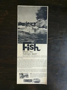 Vintage 1962 Evinrude Außenborder Angelmotor Originalanzeige - Bild 1 von 1