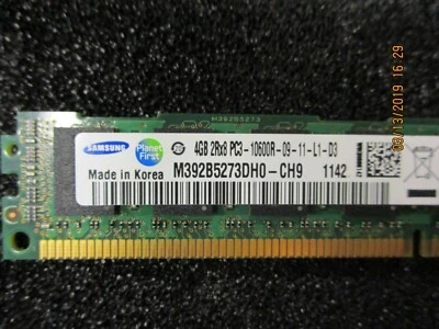 SAMSUNG, M392B5273DH0-CH9, 4GB PC3-10600 DDR3-1333MHZ ECC REGISTERED, BRAND NEW! - Image 1 of 4