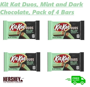 Kit Kat Duos Candy, Mint & Dark Chocolate Pack of 4 Bars Free Shipping - Picture 1 of 7