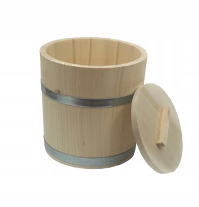 Seau bois 5L avec couvercle – conserve légumes, choucroute rustique - Bild 1 von 3