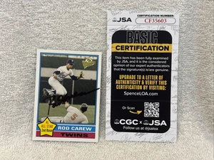 BEAUTIFUL 2005 Topps Heritage ATFF Rod Carew AUTO'D Card, Minnesota Twins, JSA! - Picture 1 of 5