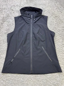 Chicos Vest Women Medium Black Full Zip Mock Neck Windbreaker Zenergy Jacket - Picture 1 of 8