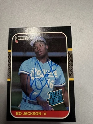 1987 Donruss - Rated Rookie Bo Jackson #35 Autographed—Free US Shipping!!!!!!!!! - Image 1 of 3