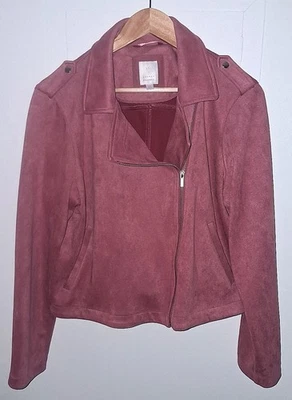 Chaqueta de moto de gamuza sintética para mujer Lauren Conrad talla XL Foto 1 de 4