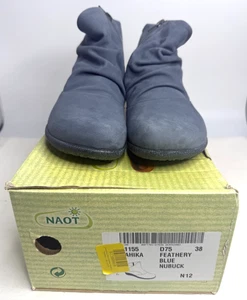 Botas planas Naot Kahika para mujer con cremallera acanalada azul nobuck zapatos talla 7,5 M EE. UU. - Imagen 1 de 4