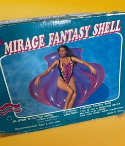 Vintage Sunco Mirage Fantasy Shell Pool Float Inflatable New Open Box 72” X 60” - Picture 1 of 7