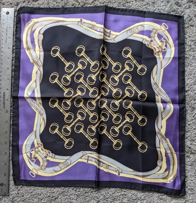 NUEVO 18" ITALIANO 100% SEDA HOMBRE CHAQUETA BOLSILLO CUADRADO PAÑUELO CABALLO TAC PÚRPURA Foto 1 de 2