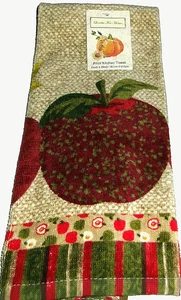FALL ~ Print Kitchen Towel ~ 15" x 25" ~ APPLES ~ 100% Cotton - Picture 1 of 2